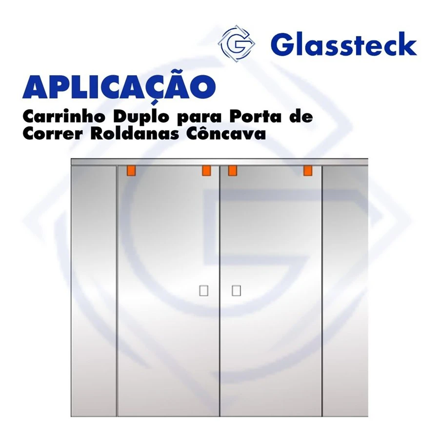 Carrinho Duplo para Porta de Correr Roldanas Côncava -2