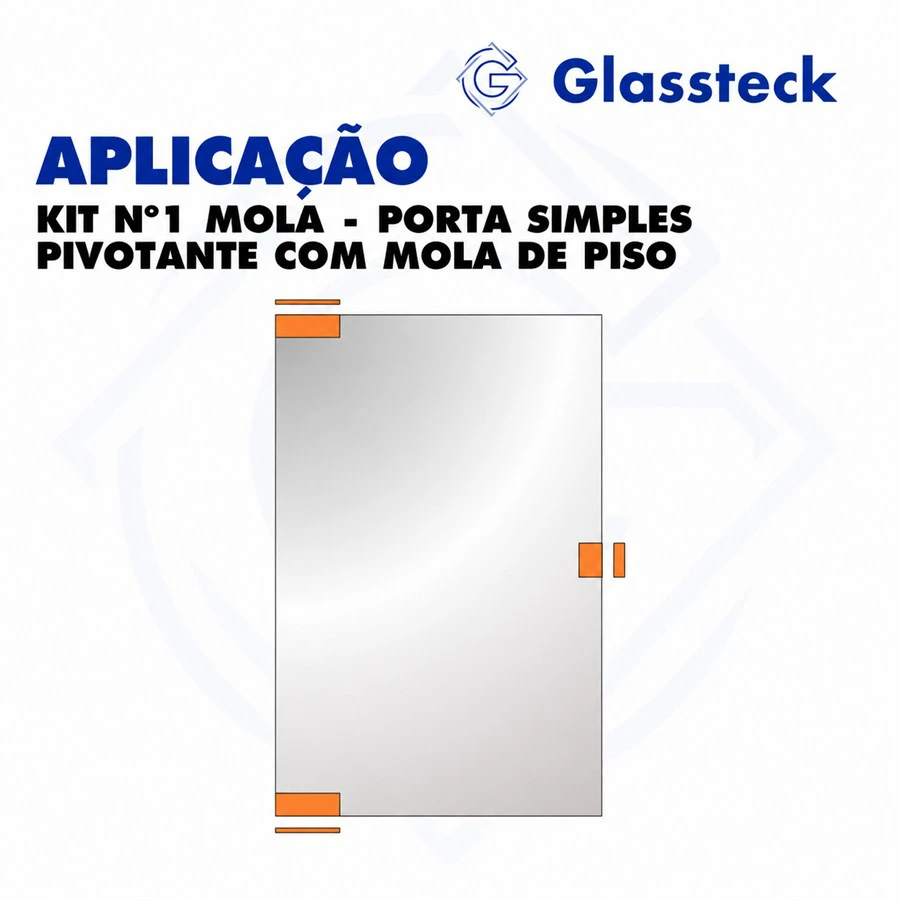 KIT Nº1 MOLA - PORTA SIMPLES PIVOTANTE COM MOLA DE PISO -2
