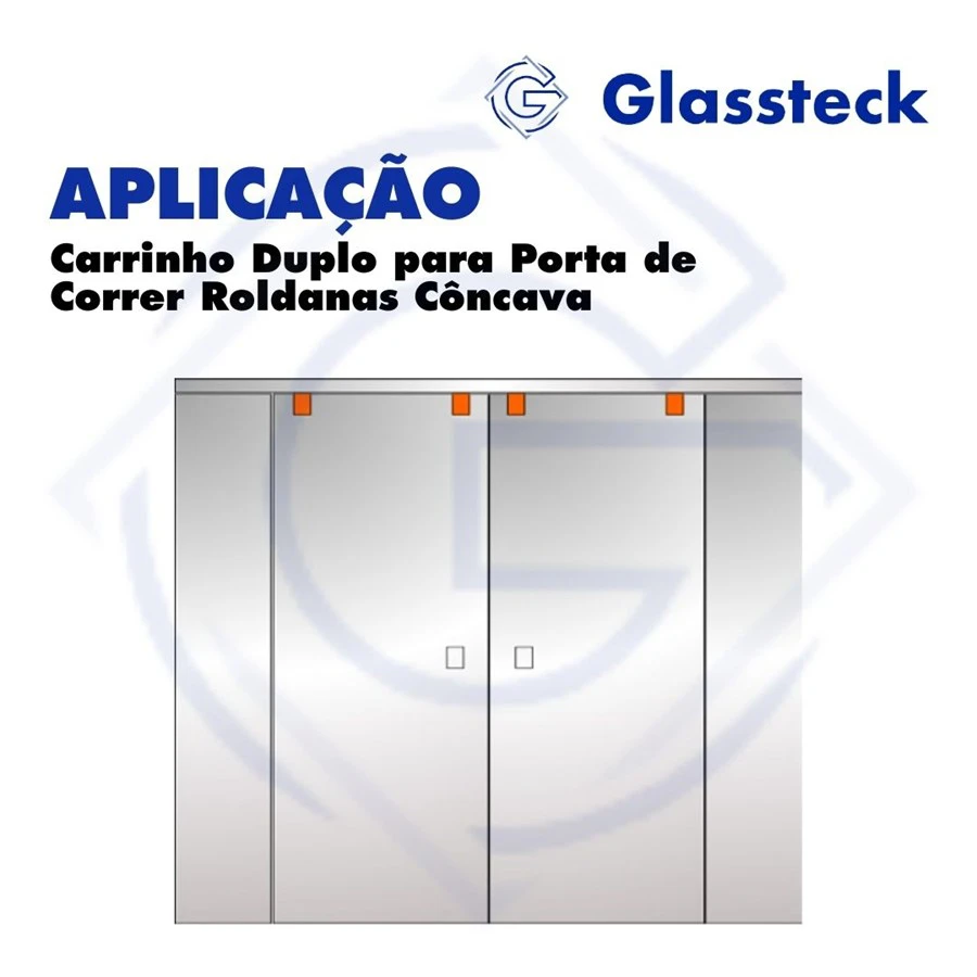 Carrinho Duplo para Porta de Correr Roldanas Côncava -2