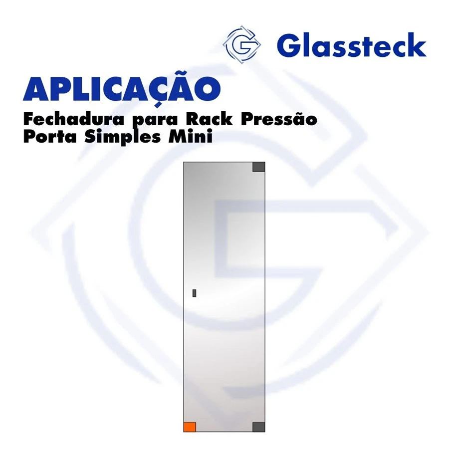 Fechadura para Rack Pressão Porta Simples Mini -2