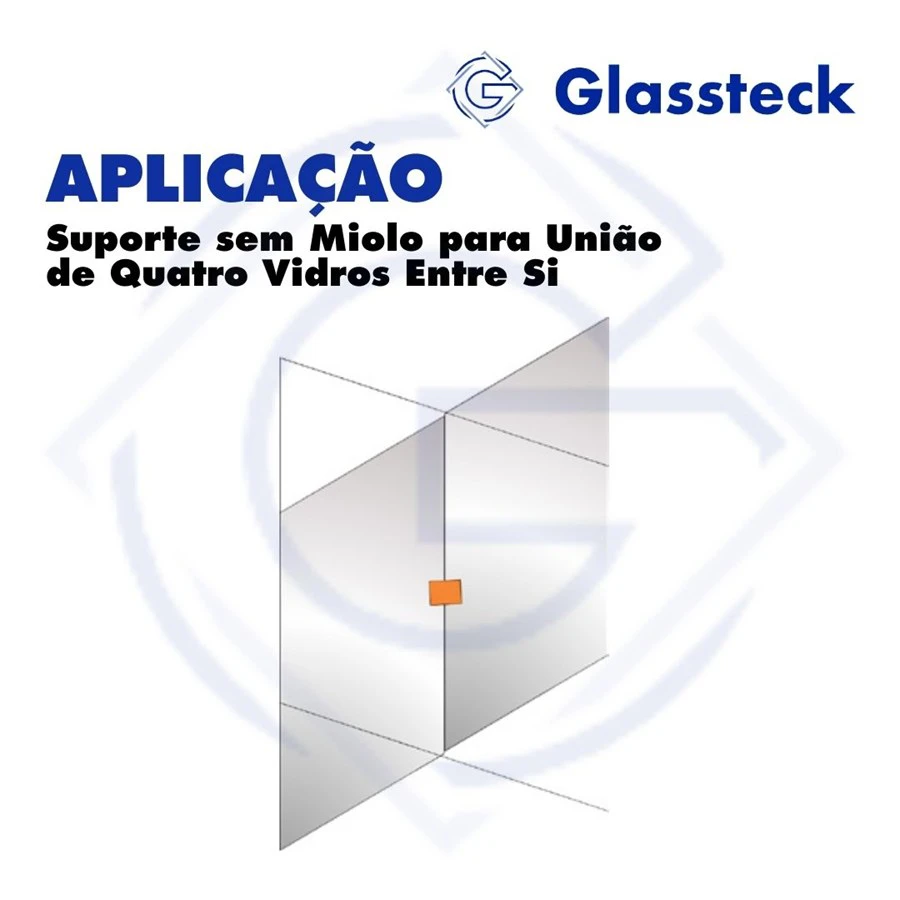 Suporte sem Miolo para União de Quatro Vidros Entre Si -2