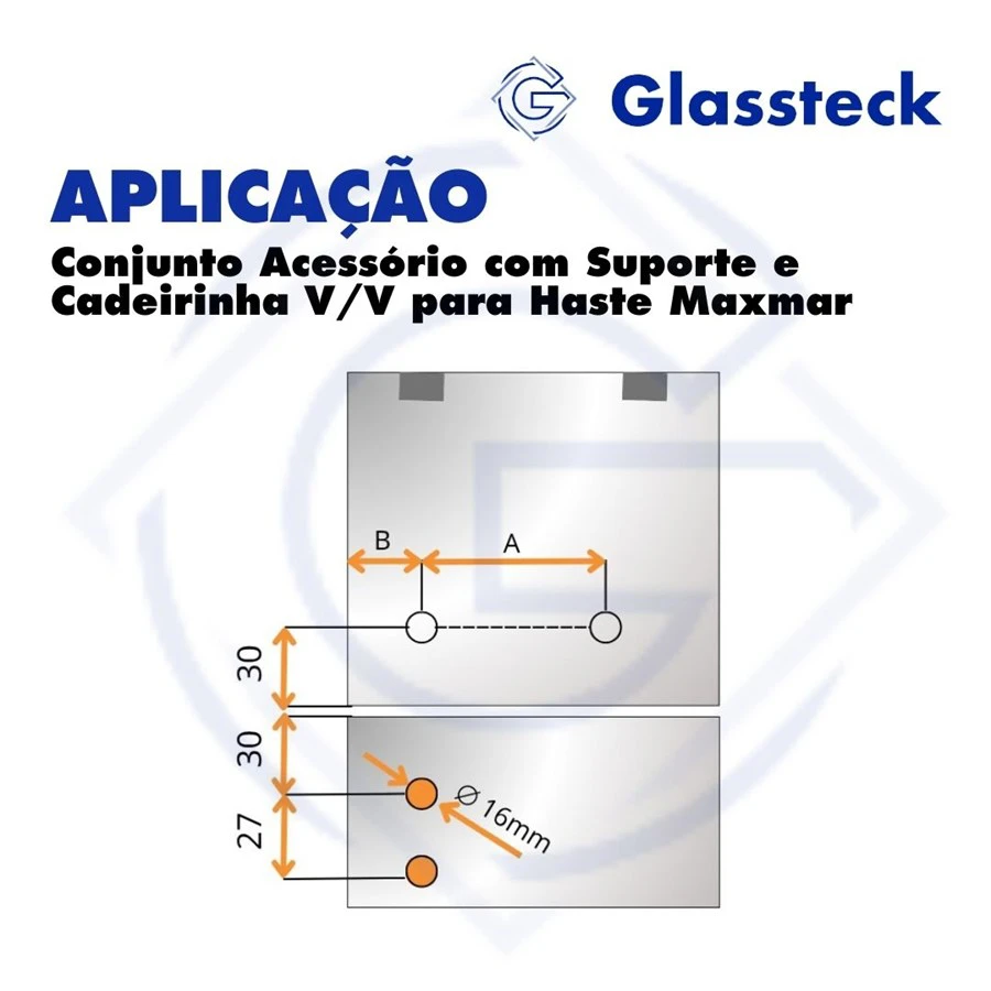 Conjunto Acessório com Suporte e Cadeirinha V/V para Haste Maxmar -2