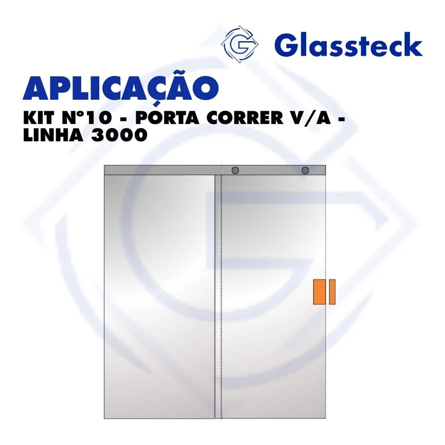 KIT Nº10 - PORTA CORRER V/A - LINHA 3000 -2