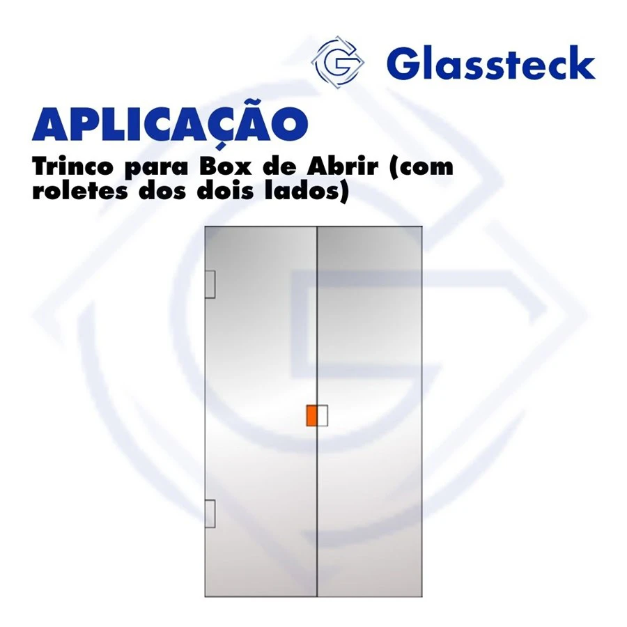 Trinco para Box de Abrir (com roletes dos dois lados) -2