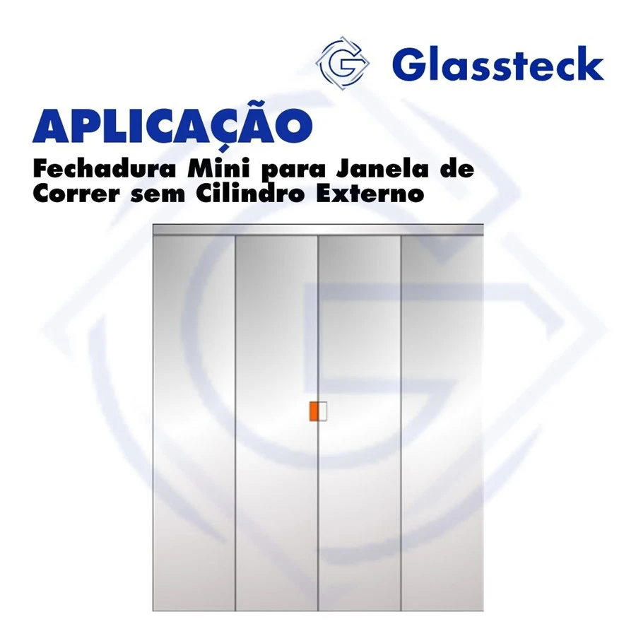 Fechadura Mini para Janela de Correr sem Cilindro Externo -2
