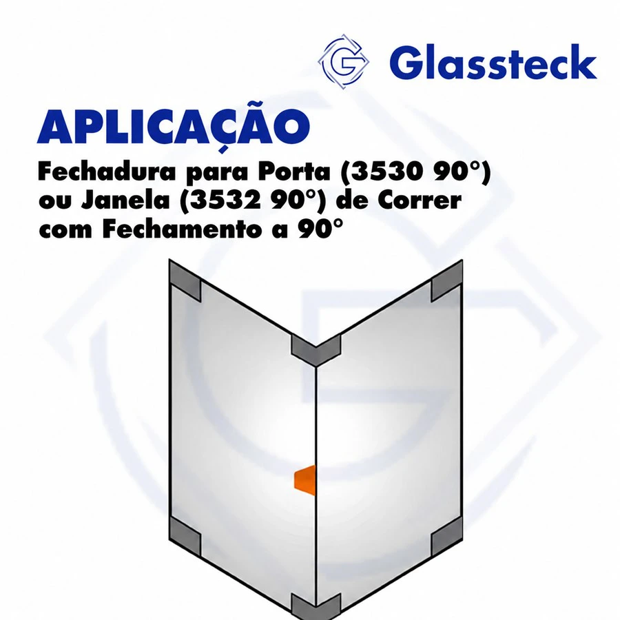 Fechadura para Porta (3530 90°) ou Janela (3532 90°) de Correr com Fechamento a 90° -2