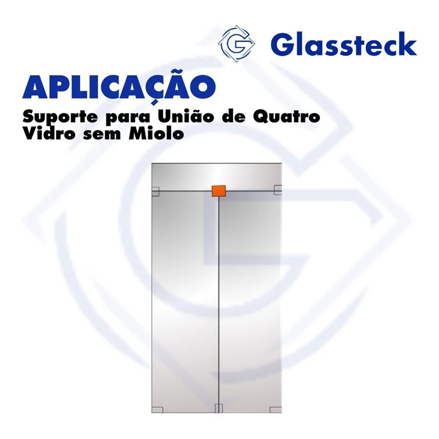 Suporte para União de Quatro Vidro sem Miolo -2