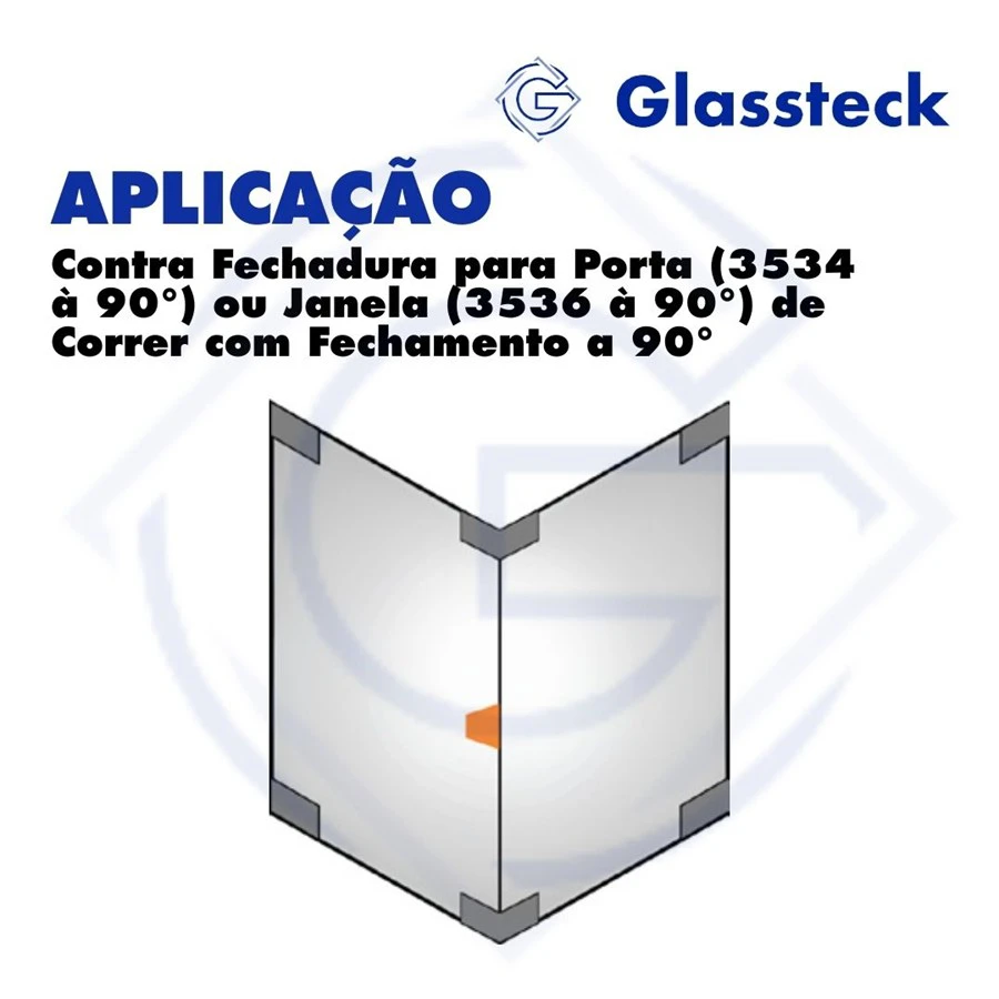 Contra Fechadura para Porta (3534 à 90°) ou Janela (3536 à 90°) de Correr com Fechamento a 90° -2