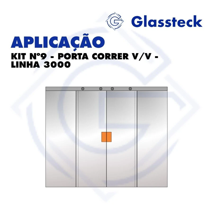KIT Nº9 - PORTA CORRER V/V - LINHA 3000 -2