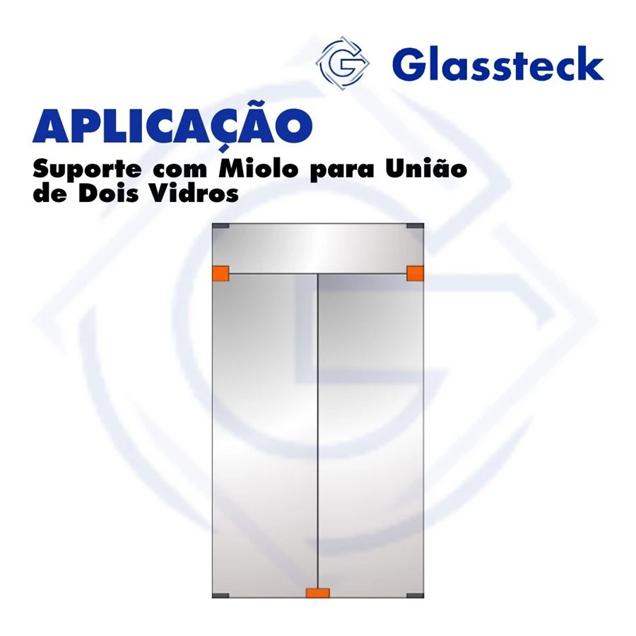 Suporte com Miolo para União de Dois Vidros -2