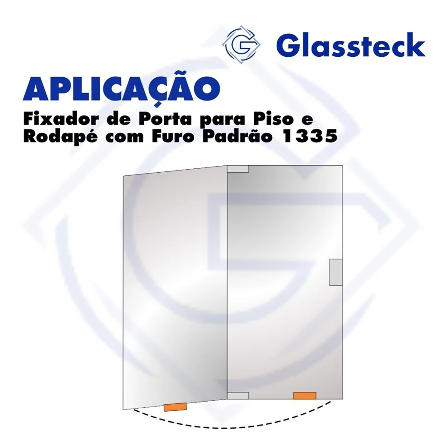 Fixador de Porta para Piso e Rodapé com Furo Padrão 1335 -2