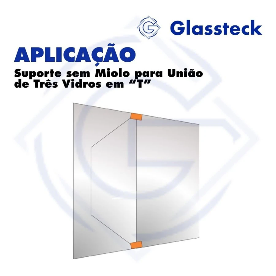 Suporte sem Miolo para União de Três Vidros em “T” -2