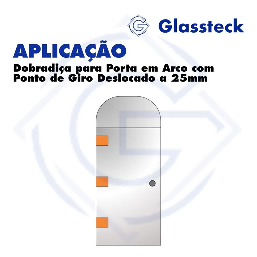 Dobradiça para Porta em Arco com Ponto de Giro Deslocado a 25mm -2