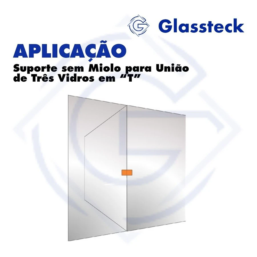Suporte sem Miolo para União de Três Vidros em “T” -2