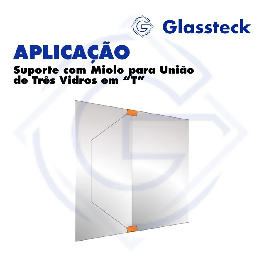 Suporte com Miolo para União de Três Vidros em “T” -2