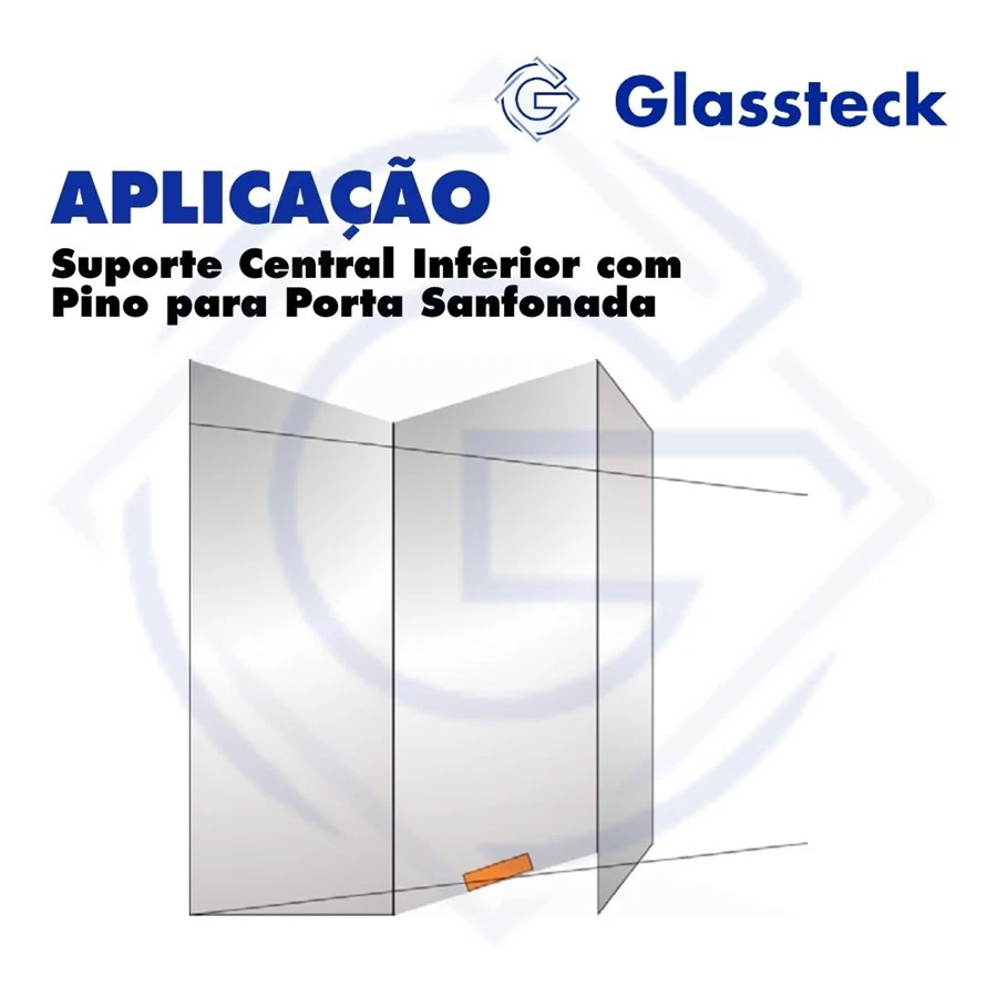 Suporte Central Inferior com Pino para Porta Sanfonada -2