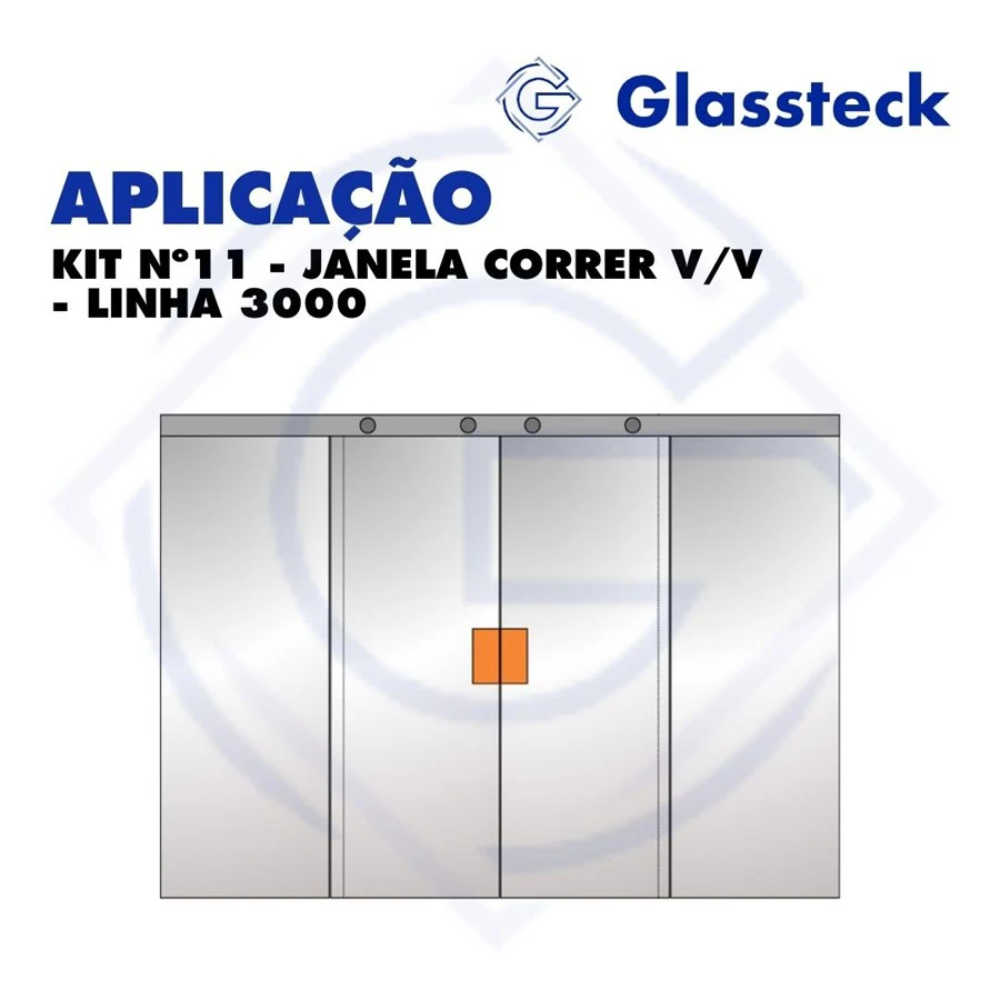 KIT Nº11 - JANELA CORRER V/V - LINHA 3000 -2