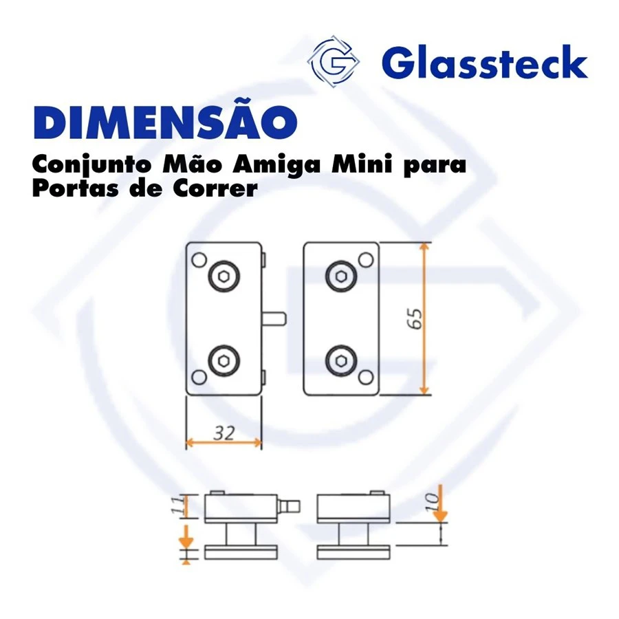 Conjunto Mão Amiga Mini para Portas de Correr -2