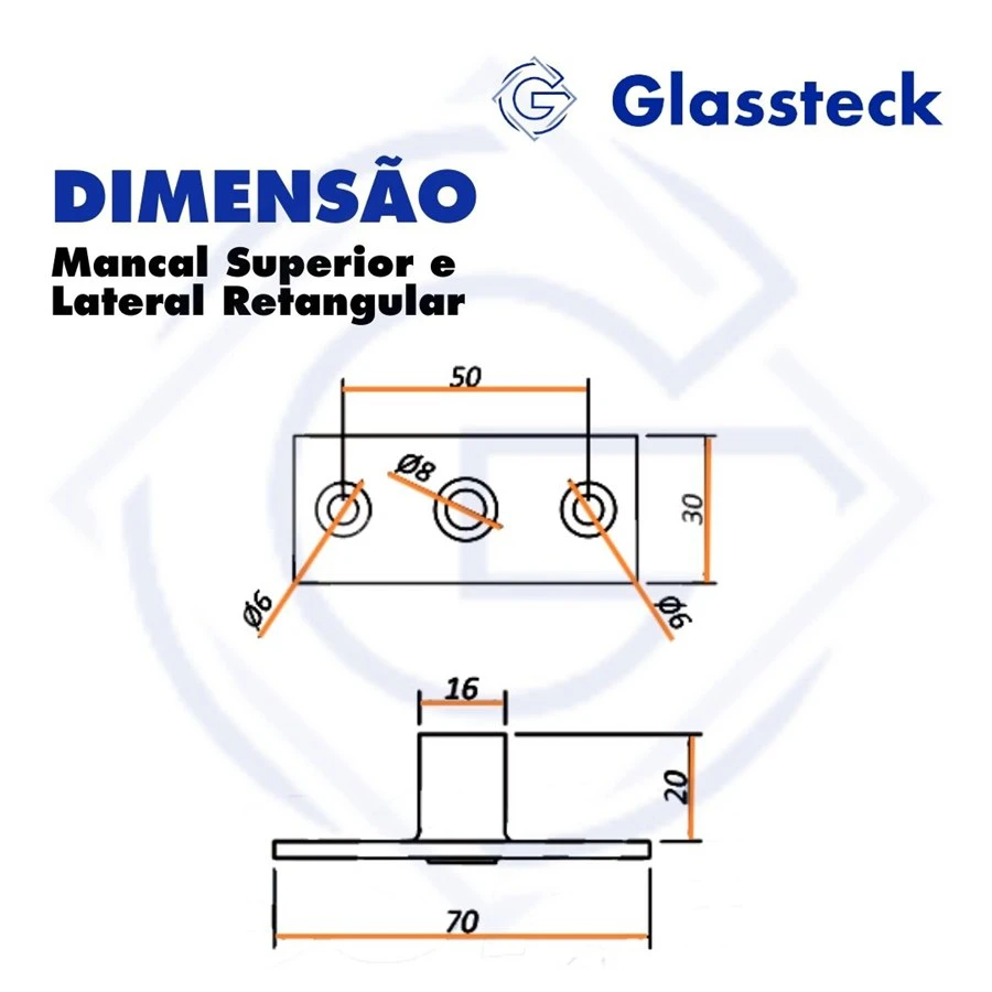 Mancal Superior e Lateral Retangular -2