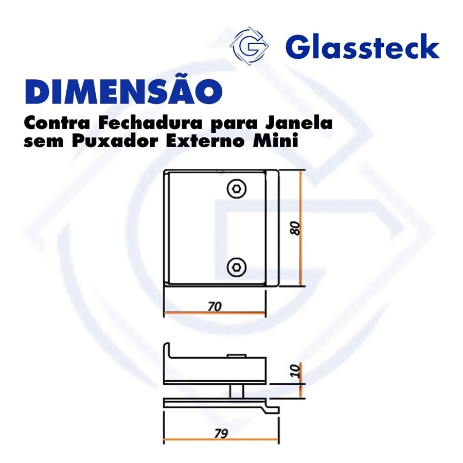 Contra Fechadura para Janela sem Puxador Externo Mini -2