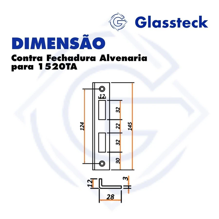 Contra Fechadura Alvenaria para 1520TA -2