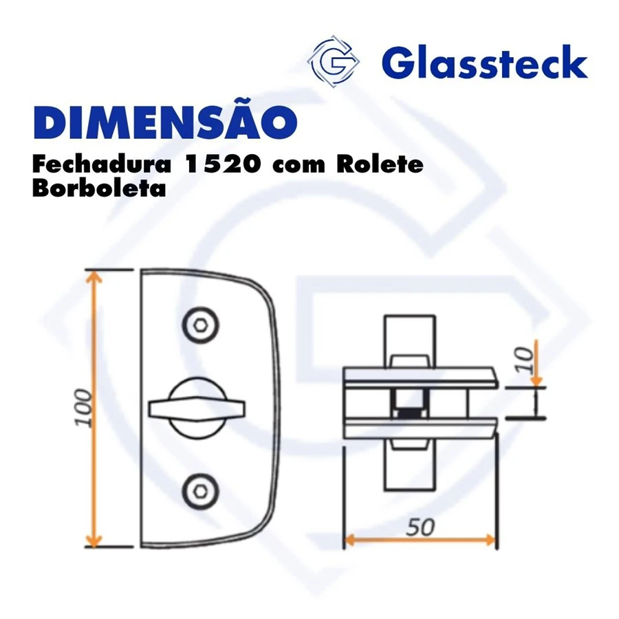 Fechadura 1520 com Rolete Borboleta -2