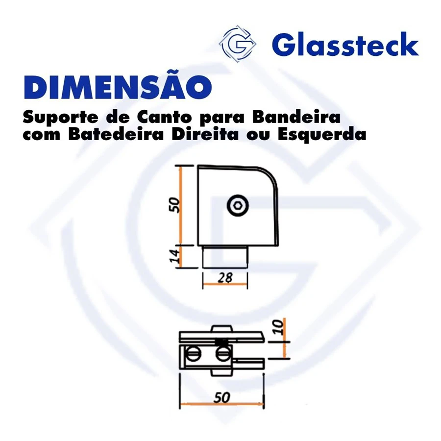 Suporte de Canto para Bandeira com Batedeira Direita ou Esquerda -2