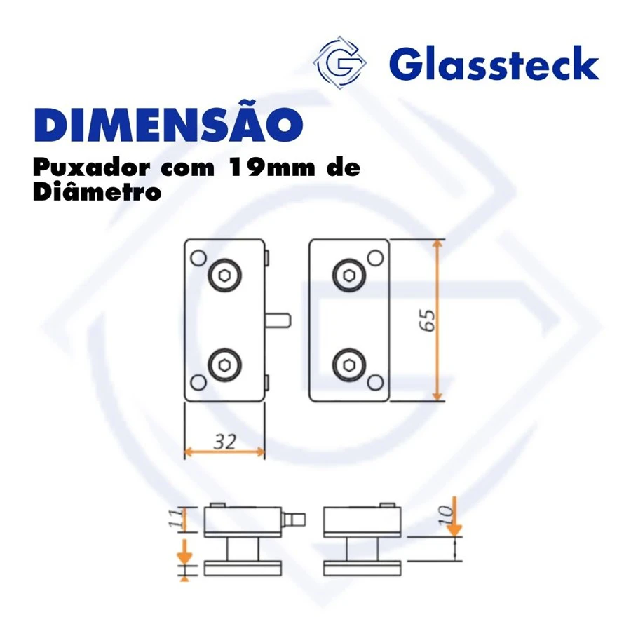 Puxador com 19mm de Diâmetro -2