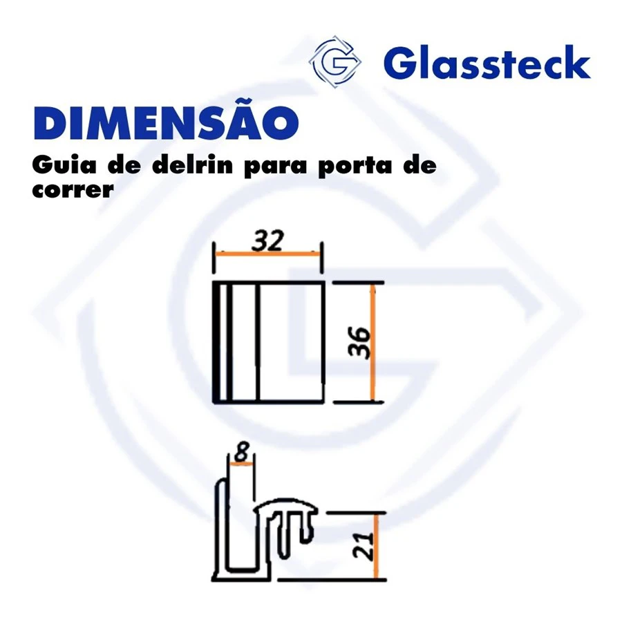 Guia de delrin para porta de correr -2