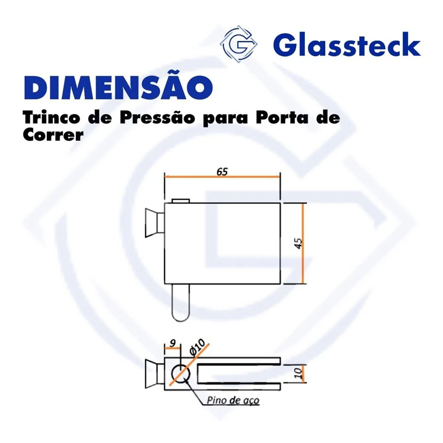 Trinco de Pressão para Porta de Correr -2