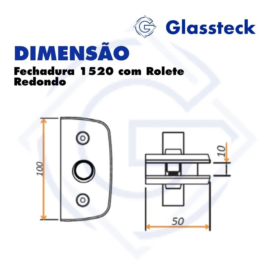 Fechadura 1520 com Rolete Redondo -2