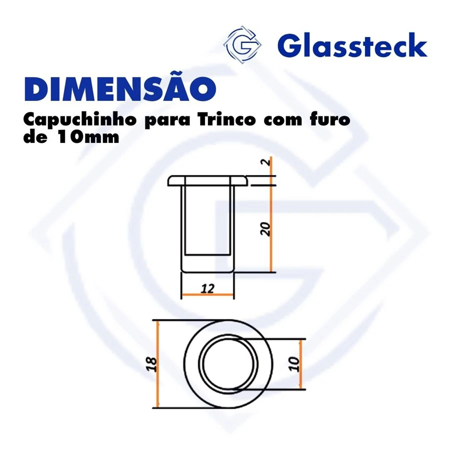 Capuchinho para Trinco com furo de 10mm -2