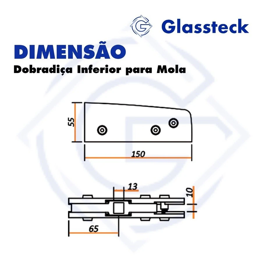 Dobradiça Inferior para Mola -2