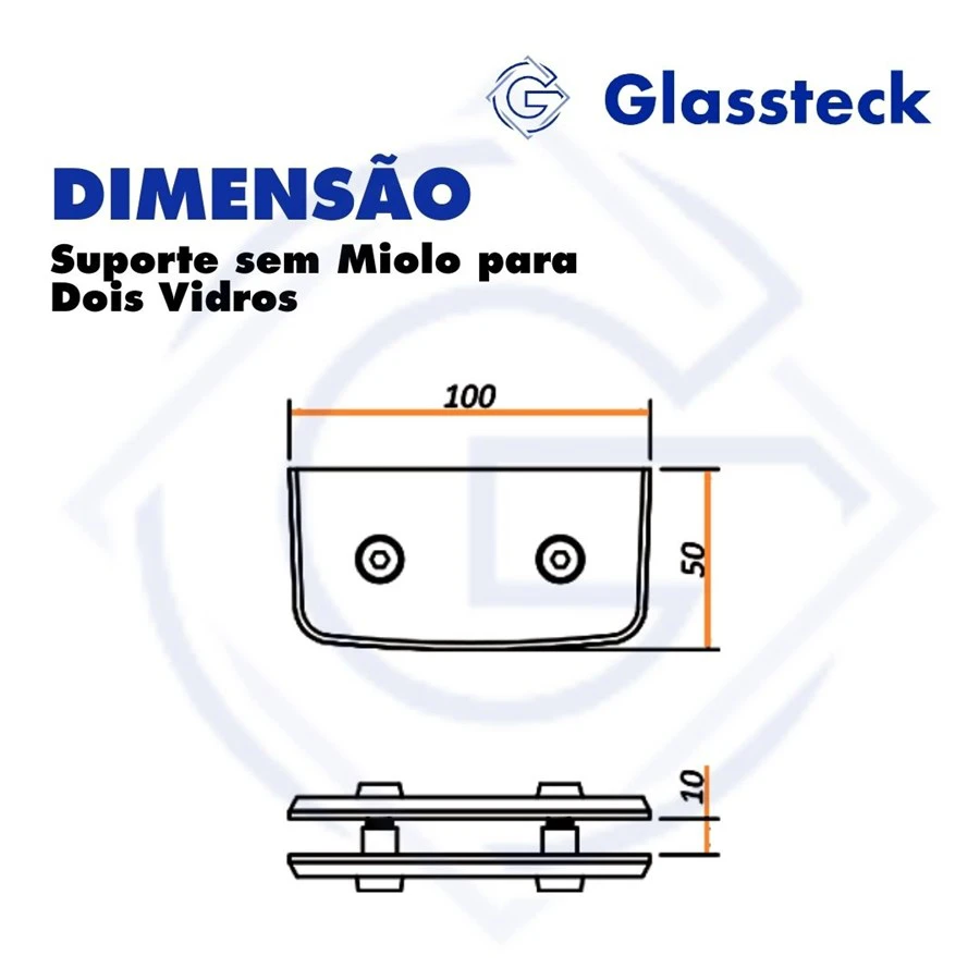 Suporte sem Miolo para Dois Vidros -2