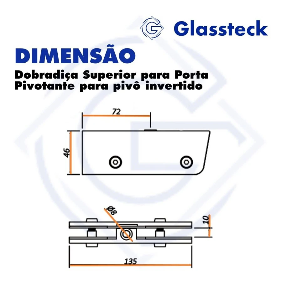 Dobradiça Superior para Porta Pivotante para pivô invertido -2