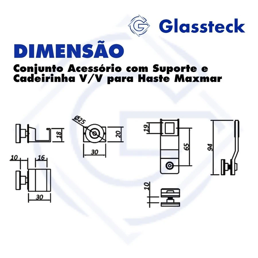 Conjunto Acessório com Suporte e Cadeirinha V/V para Haste Maxmar -2