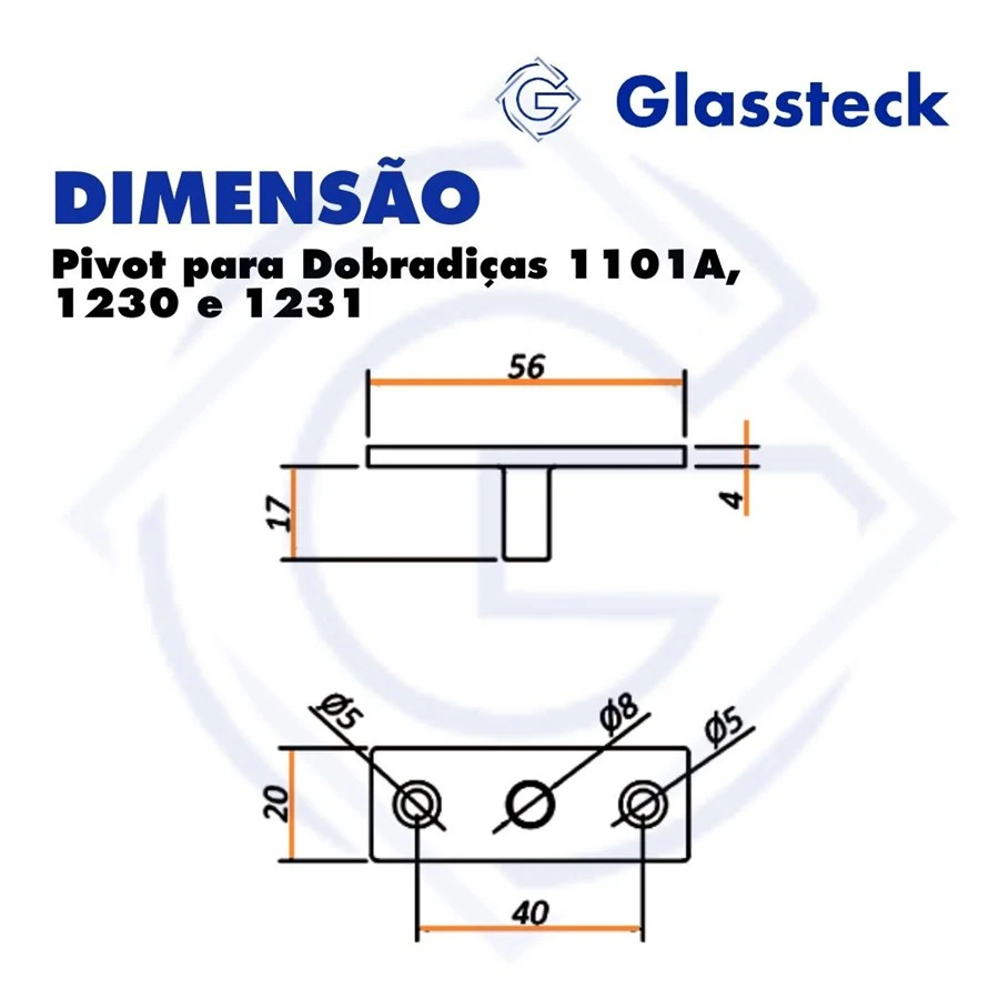 Pivot para Dobradiças 1101A, 1230 e 1231 -2