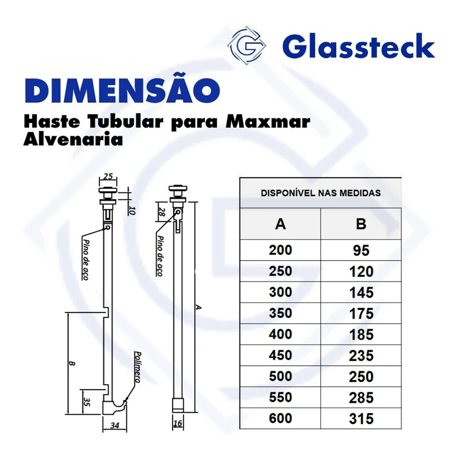 Haste Tubular para Maxmar Alvenaria V/A -2