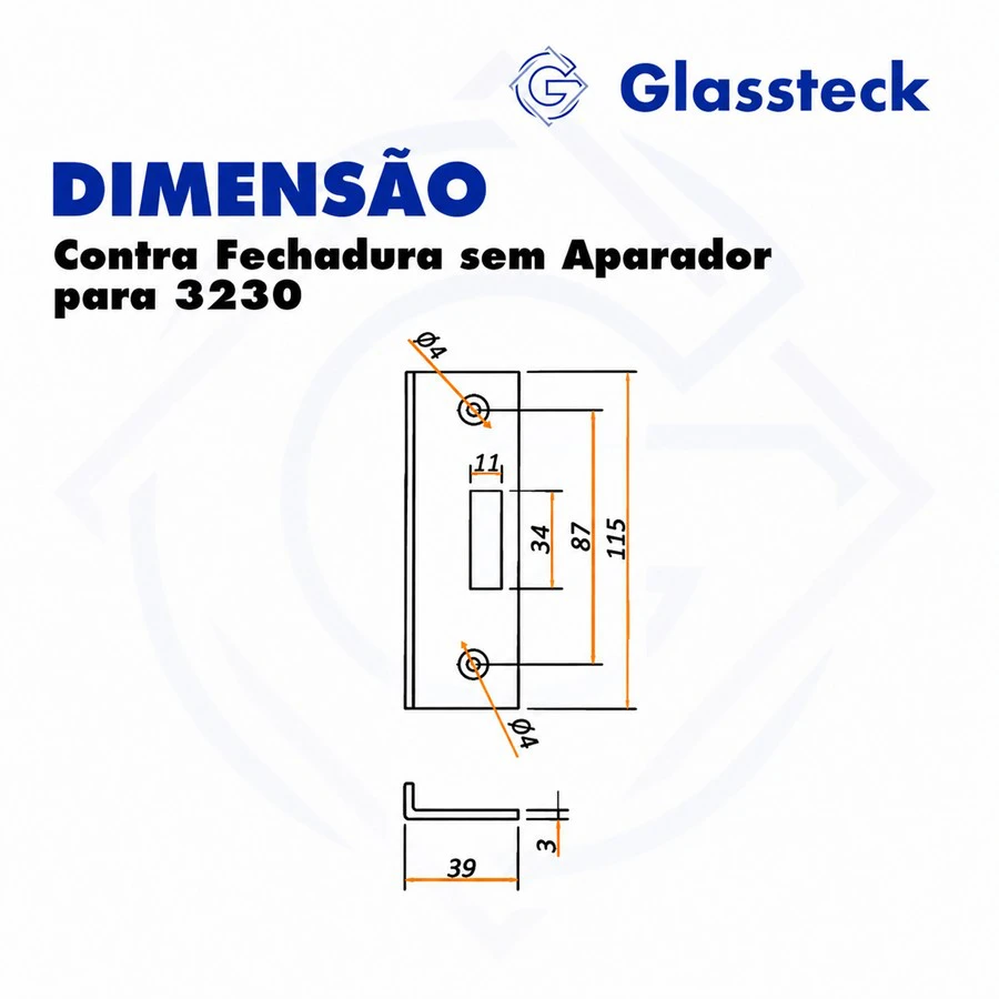 Contra Fechadura sem Aparador para 3210 -2