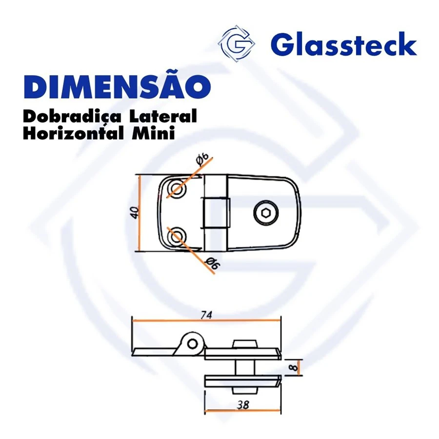 Dobradiça Lateral Horizontal Mini -2