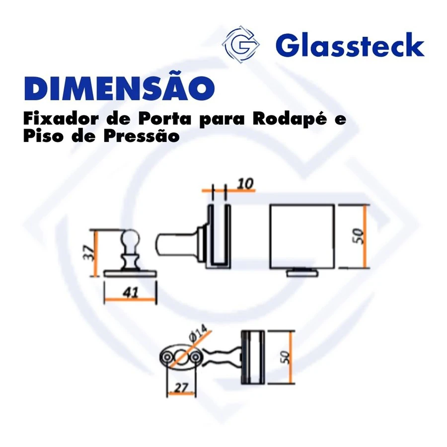 Fixador de Porta para Rodapé e Piso de Pressão -2