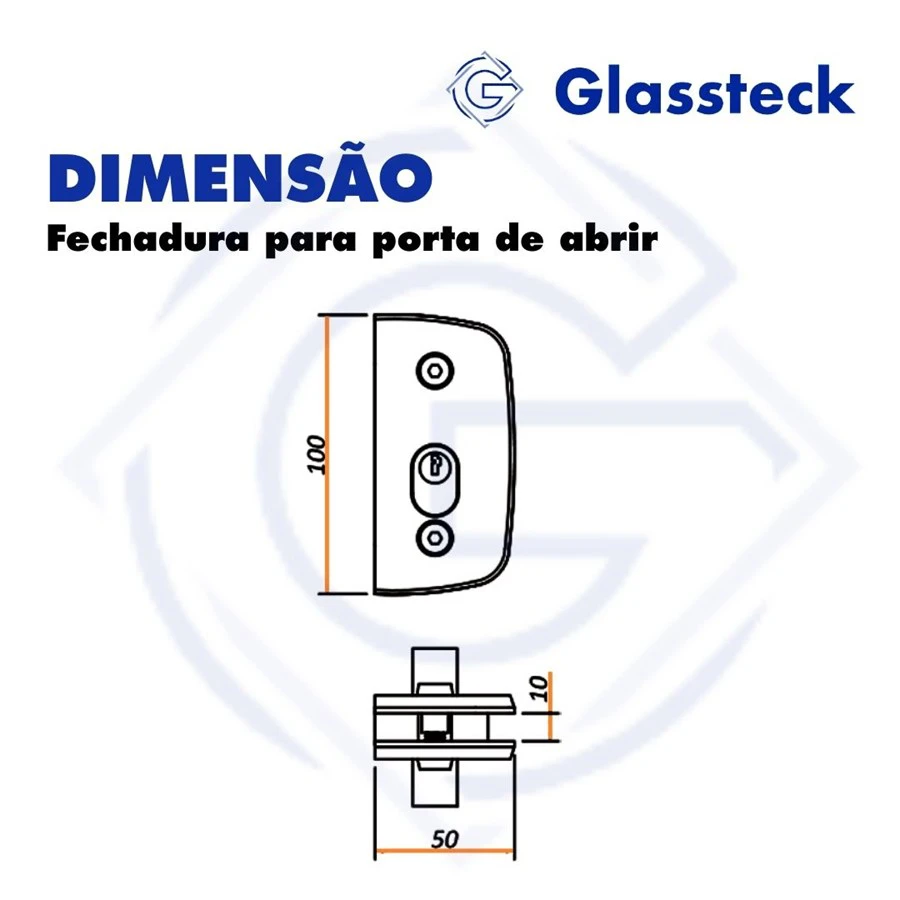 Cilindro da fechadura 1520 Redondo para porta pivotante -2