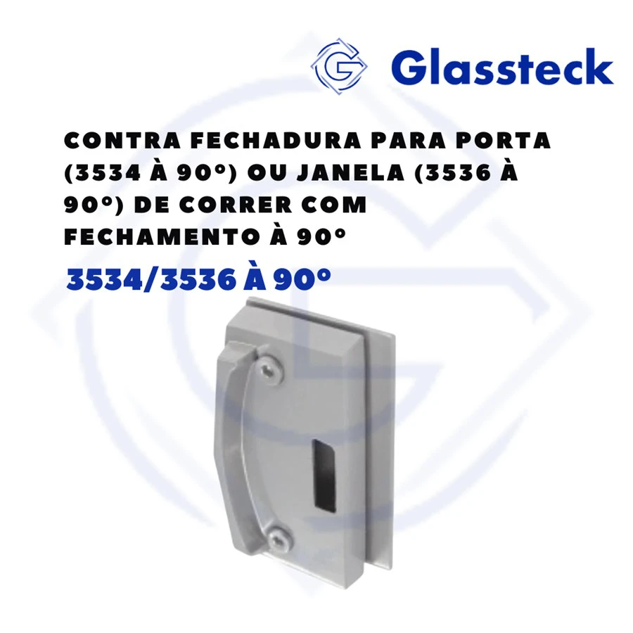 Contra Fechadura para Porta (3534 à 90°) ou Janela (3536 à 90°) de Correr com Fechamento a 90°