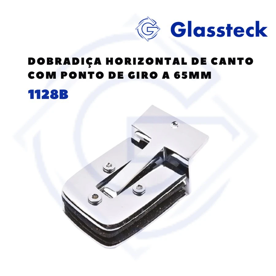 Dobradiça Horizontal de Canto com Ponto de Giro a 65mm