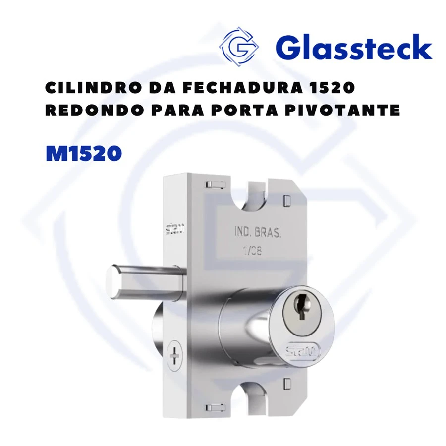 Cilindro da fechadura 1520 Redondo para porta pivotante
