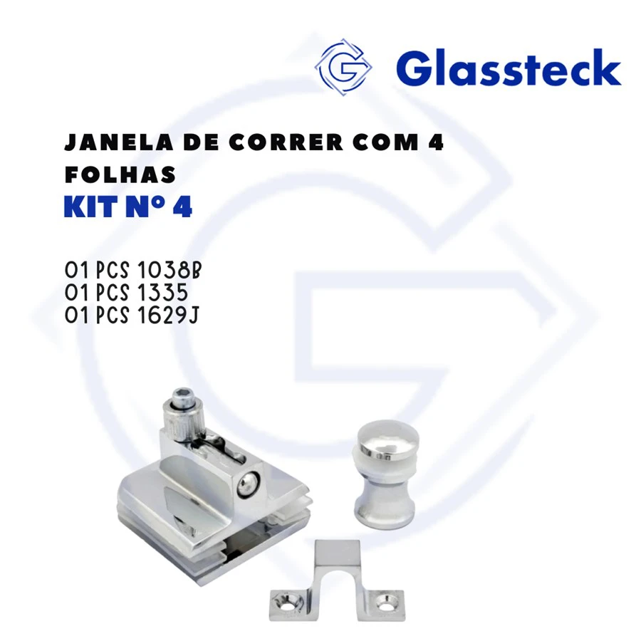 KIT Nº4 - JANELA DE CORRER COM 04 FOLHAS