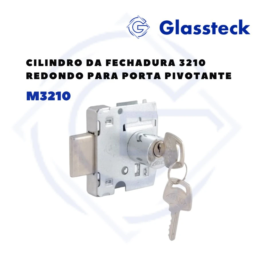 Cilindro da fechadura 3210 redondo para porta pivotante