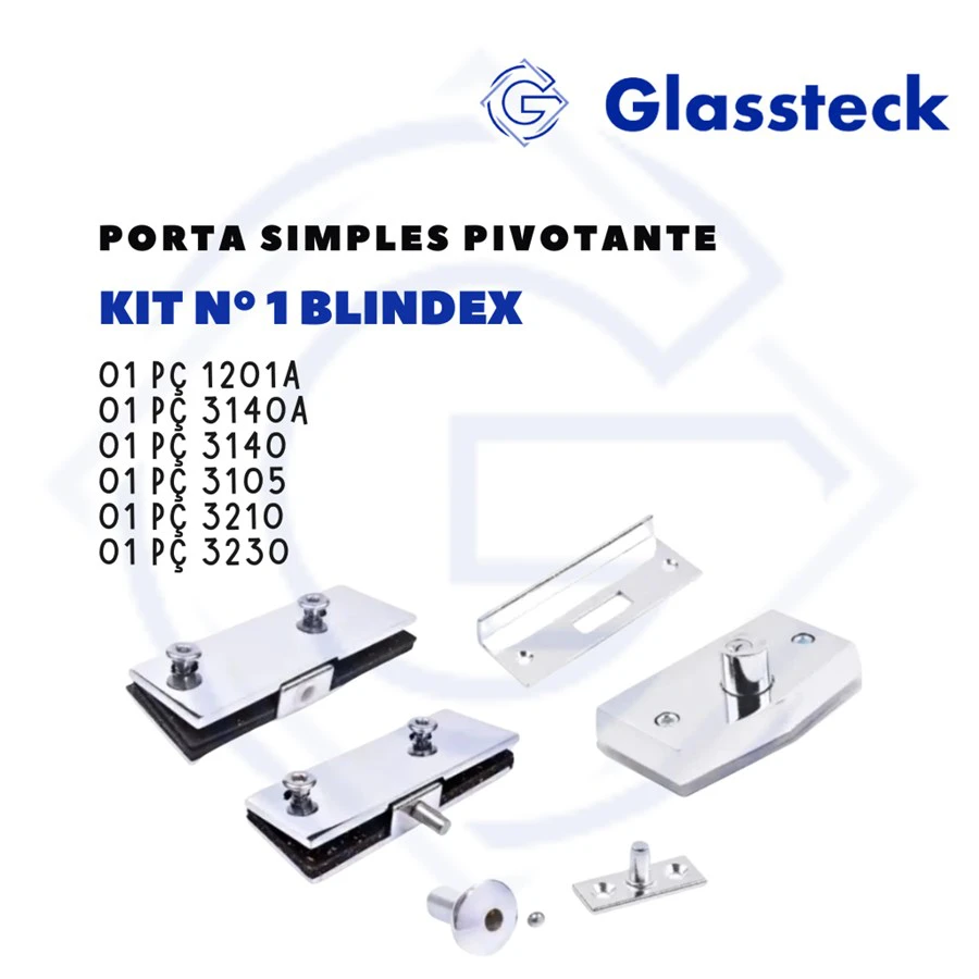 KIT Nº1 BLINDEX - PORTA SIMPLES PIVOTANTE