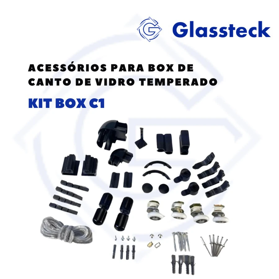 Acessórios para box de canto de vidro temperado