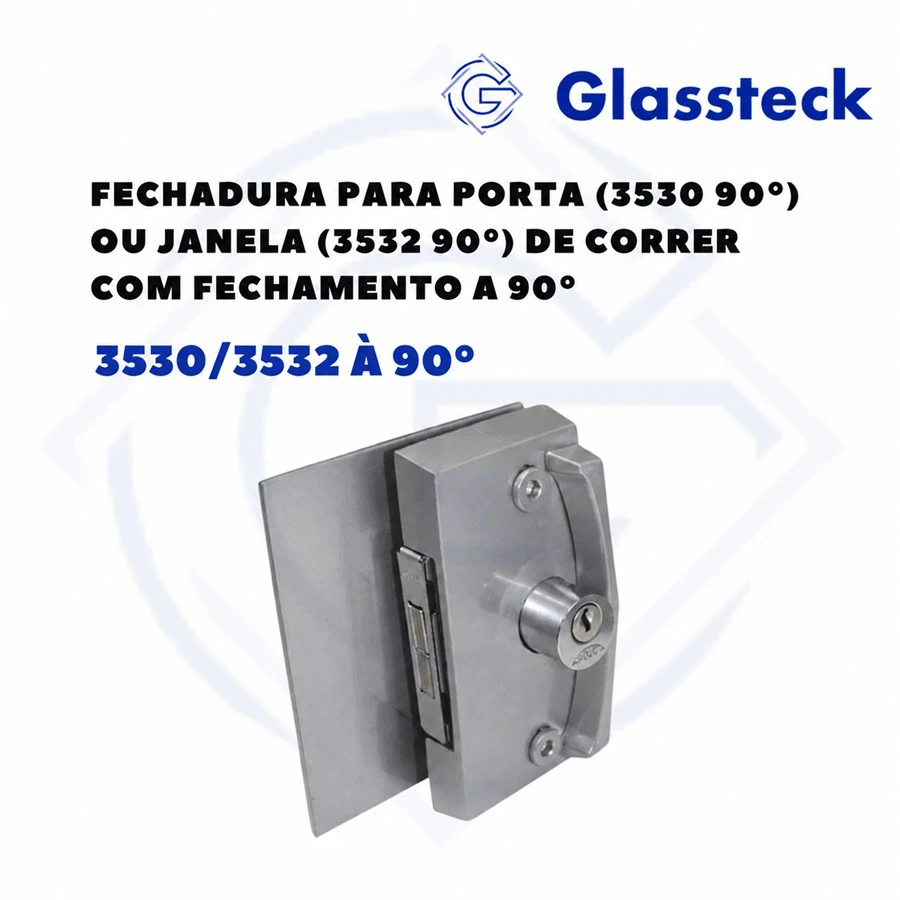 Fechadura para Porta (3530 90°) ou Janela (3532 90°) de Correr com Fechamento a 90°